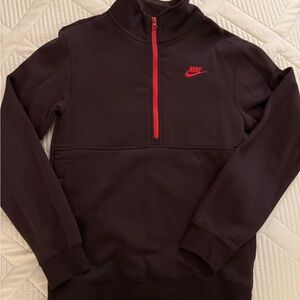 Nike Dark Brown and Red Fleece Jacket